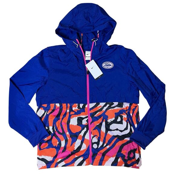 Nike Jacket Mens L Windbreaker Blue Running Lightweight ColorfulRetro DM5552-455 - Picture 13 of 13